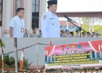 Wabub, H. Hairan Pimpin Apel Launching Polisi Rukun Warga di Halaman Kantor Kapolres Tanjung Jabung Barat