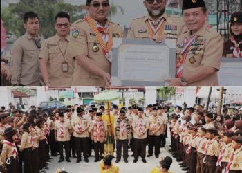 Bupati Tanjab Barat Terima Penghargaan Lencana Melati Pada Puncak Peringatan Hari Pramuka ke 62 Provinsi Jambi