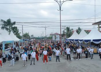 Bupati Tanjabbar Hadiri Senam Santai Gerakan Nasional Pengendalian Inflasi Pangan