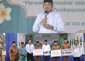 Hadiri Halal Bihalal di Kecamatan Bram Itam, Bupati sampaikan Kabar Gembira akan Menaikan Gaji Aparat Desa