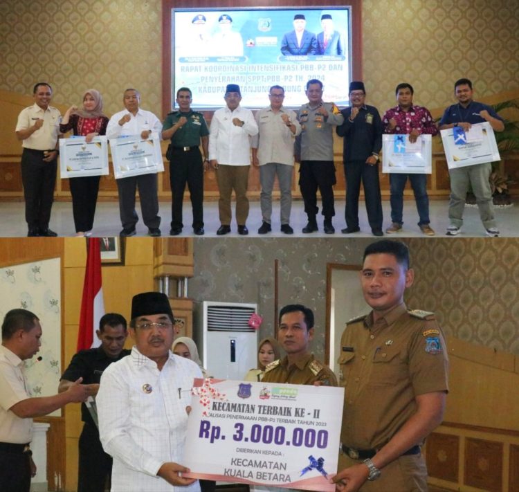 Bupati Tanjab Barat Berikan Penghargaan Kepada Pengelola PBB-P2 Terbaik