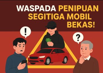 Ilustrasi penipuan segitiga mobil