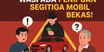 Ilustrasi penipuan segitiga mobil