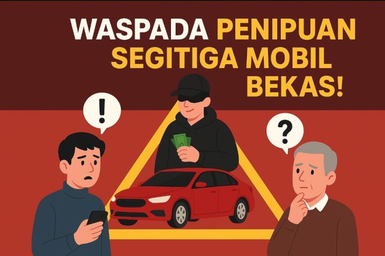 Ilustrasi penipuan segitiga mobil