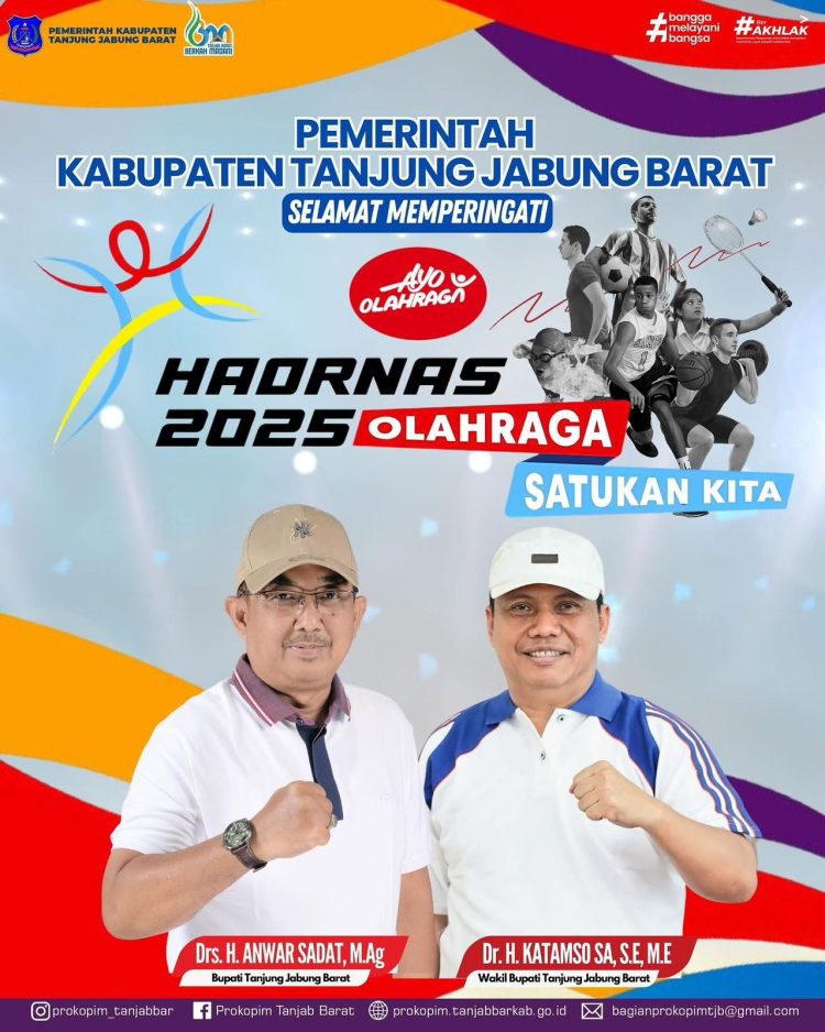 PEMERINTAH KAB. TANJUNG JABUNG BARAT MENGUCAPKAN SELAMAT MEMPERINGATI HARI OLAHRAGA NASIONAL TAHUN 2025