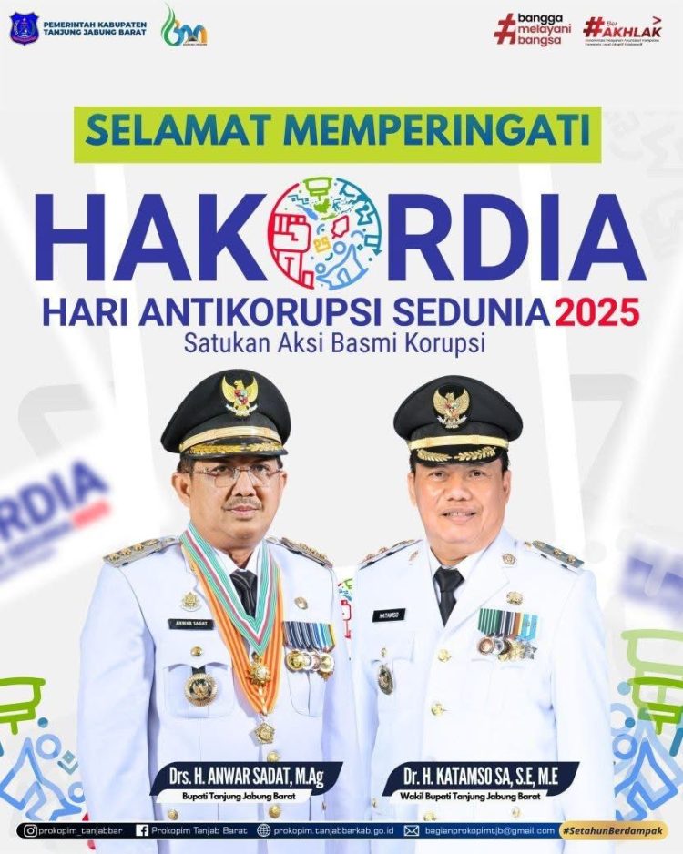 HAKORDIA 2025, Pemkab Tanjab Barat: Satukakan Aksi Basmi Korupsi
