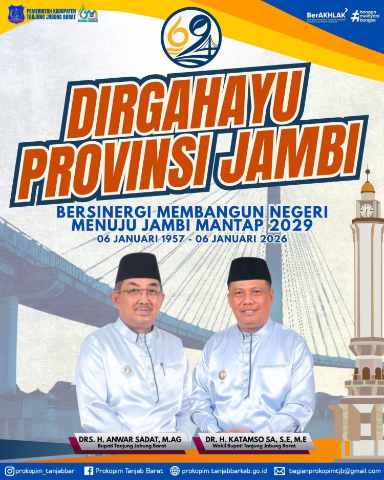 Pemkab Tanjung Jabung Barat Ucapkan Dirgahayu Provinsi Jambi