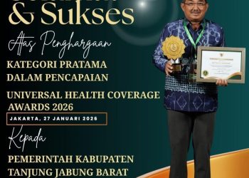 Pemkab Tanjab Barat Raih Penghargaan di Universal Health Coverage Awards 2026