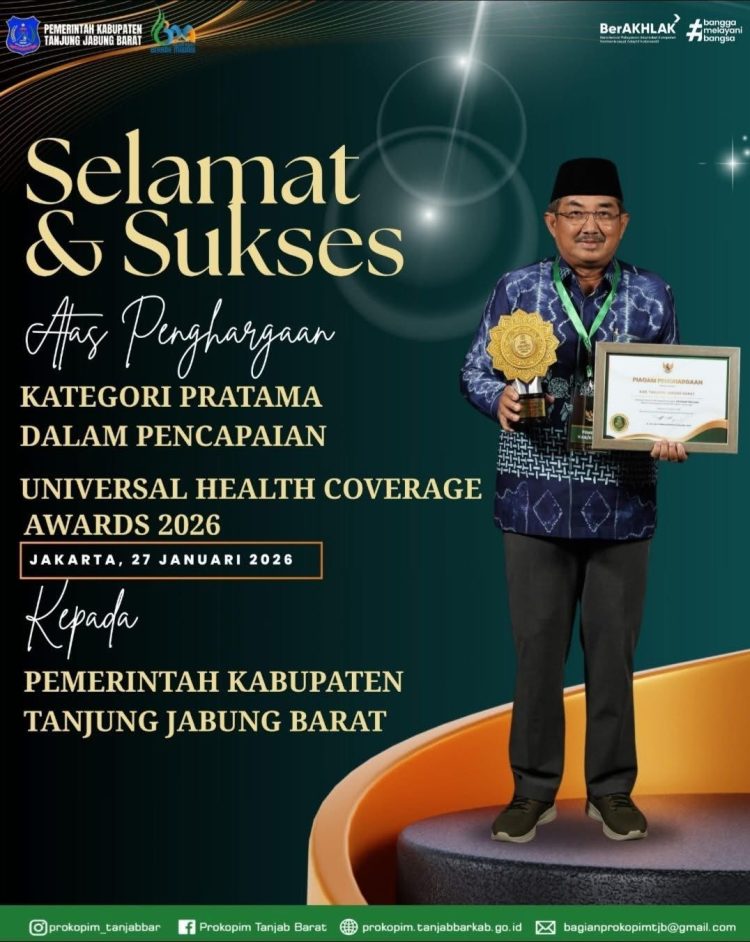 Pemkab Tanjab Barat Raih Penghargaan di Universal Health Coverage Awards 2026