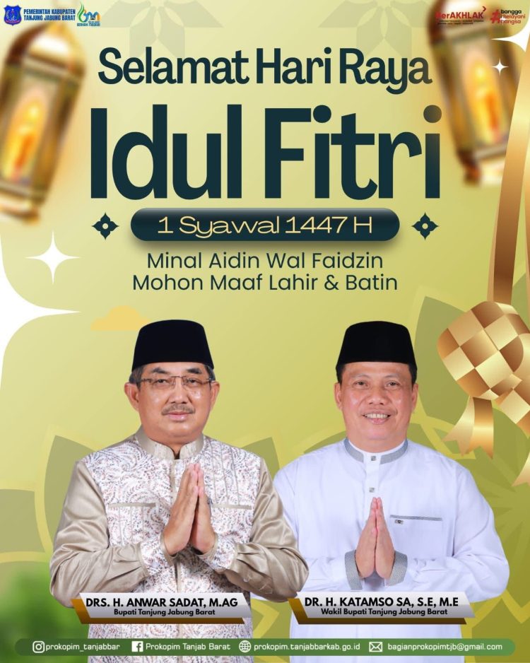 Pemkab Tanjab Barat: Selamat Hari Raya Idul Fitri 1447 Hijriah