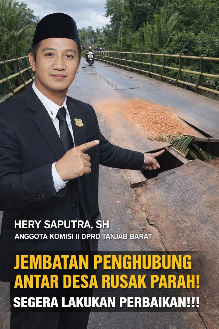 Hery Saputra Minta Bupati Cepat Perbaiki Jembatan Harmoko di Bram Itam