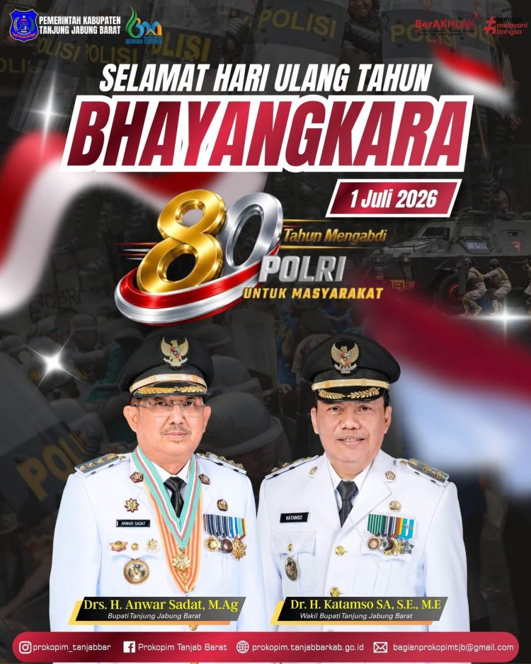 Pemkab Tanjab Barat mengucapkan Selamat HUT Bhayangkara 2026